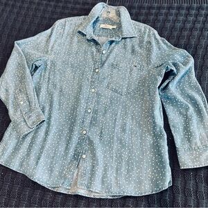 NWOT Vineyard Vines Tencel Denim Button Down Flared Shirt Size 10